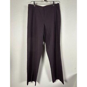 Eileen Fisher Womens Plum Straight-Leg Dress Pants Medium Silk Blend Stretch